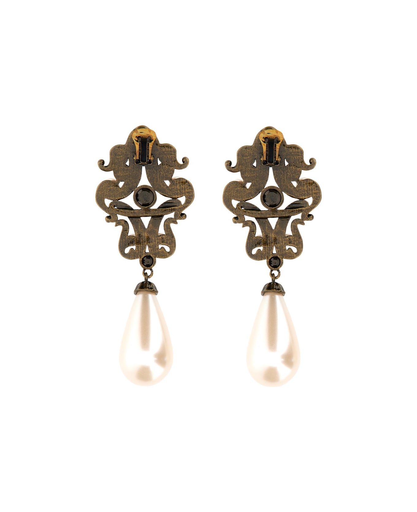 Moschino Gold Heart Clip Earrings - GOLD
