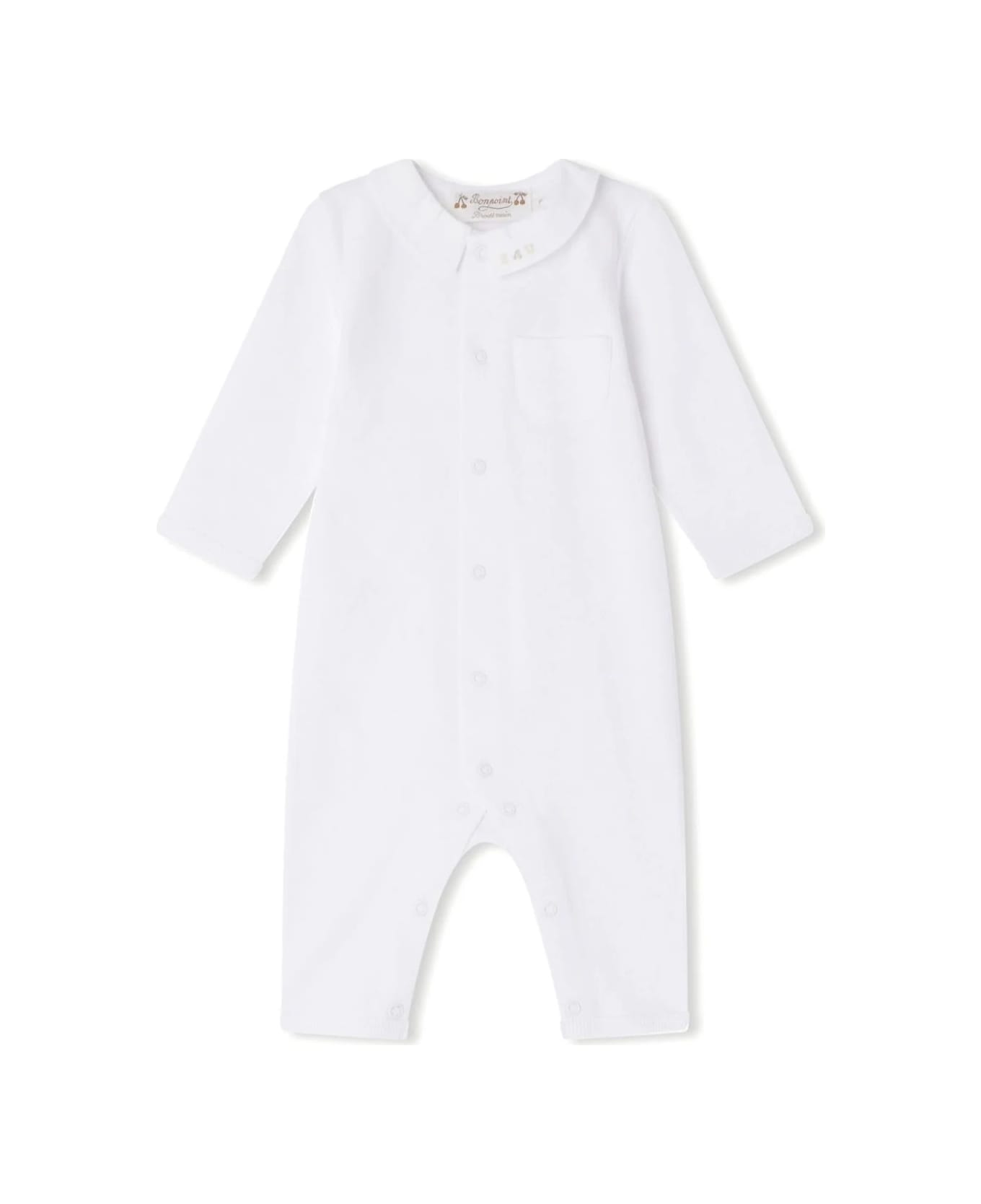 Bonpoint White Anton Pajamas - White ボディスーツ＆セットアップ