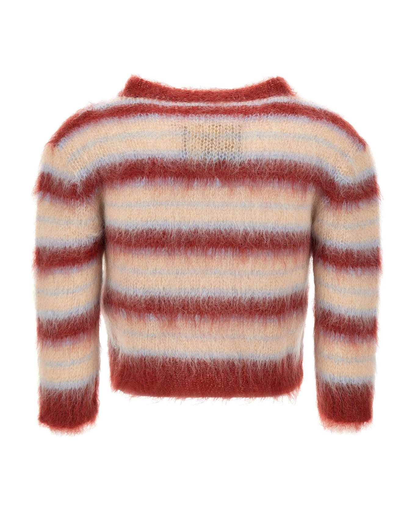 Marni 'iconic Brushed Stripes' Mohair Cardigan - MULTICOLOR
