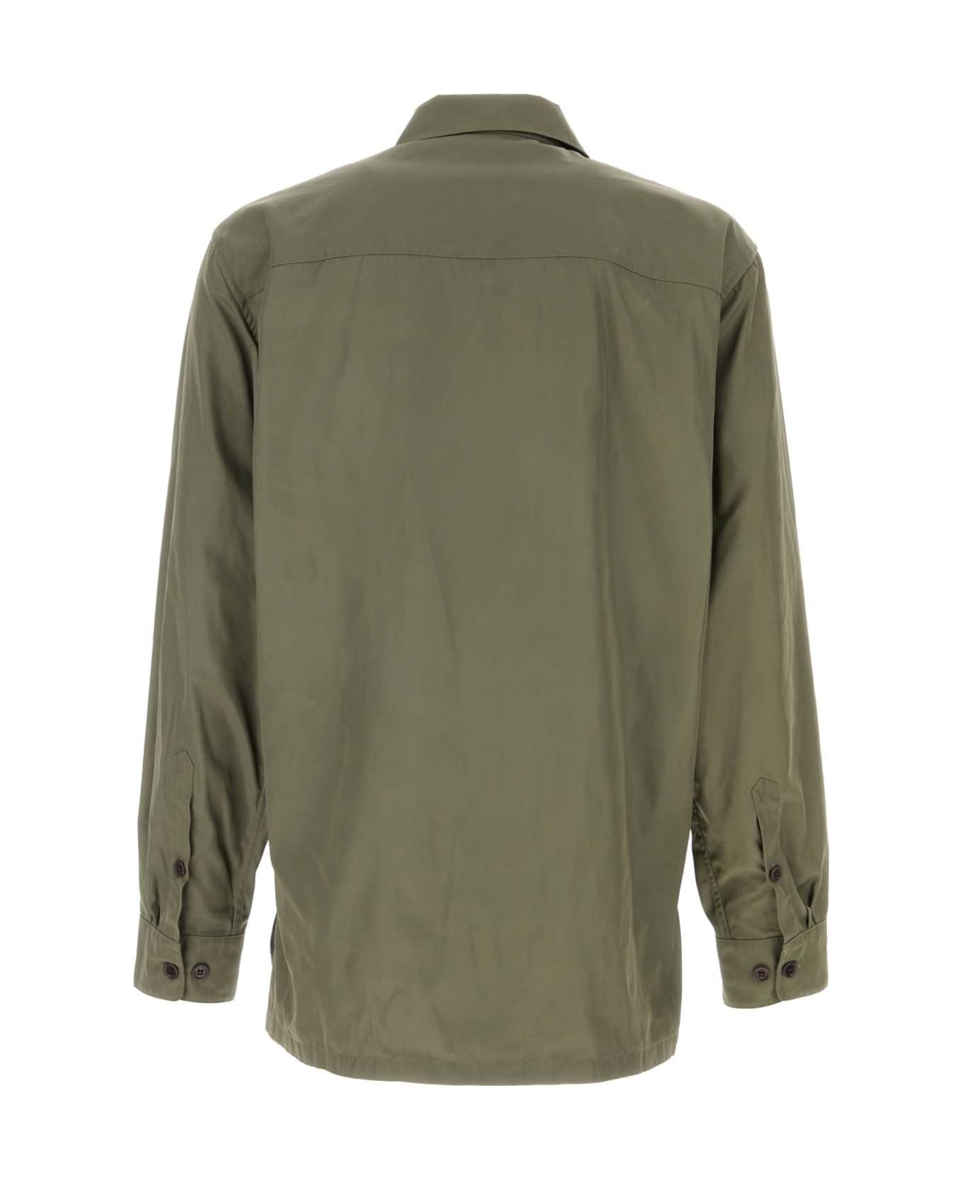 Dries Van Noten Army Green Polyester Cornish Shirt - KHAKI