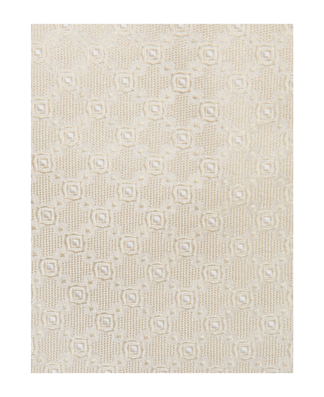 Brunello Cucinelli White Geometric Tie - White