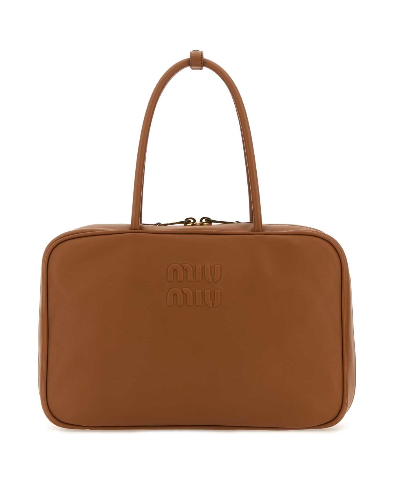 Miu Miu Caramel Leather Handbag - COGNAC