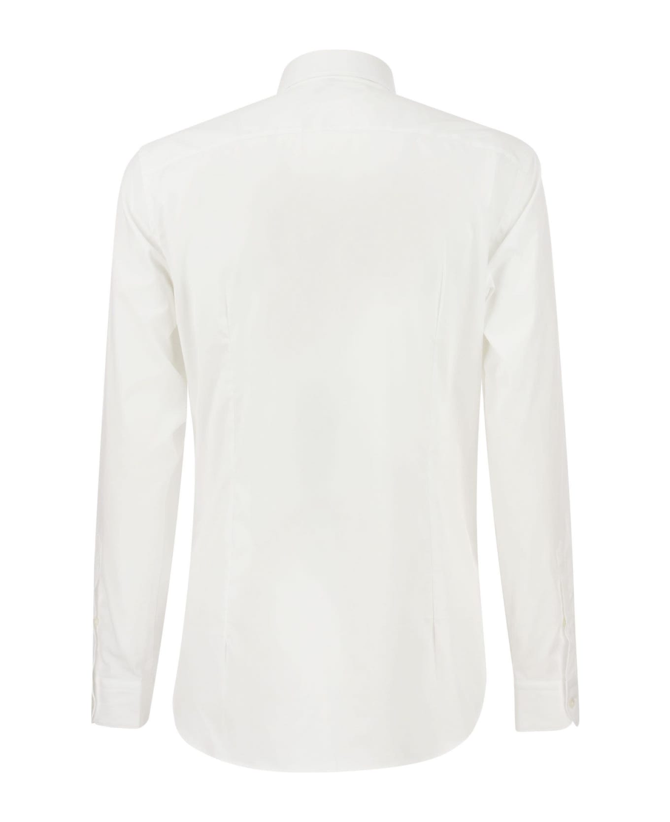 Fay Stretch French Collar Shirt - White シャツ