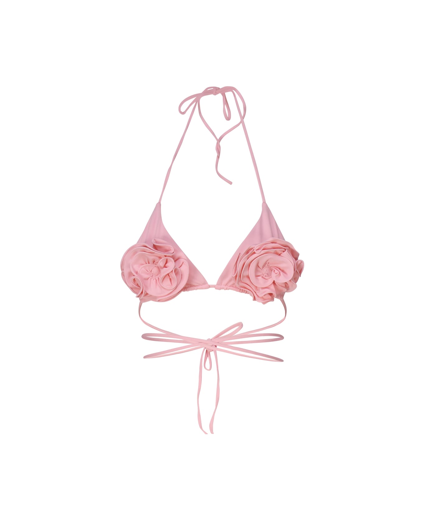 Magda Butrym Triangle Bikini Top With Floral Straps - Pink
