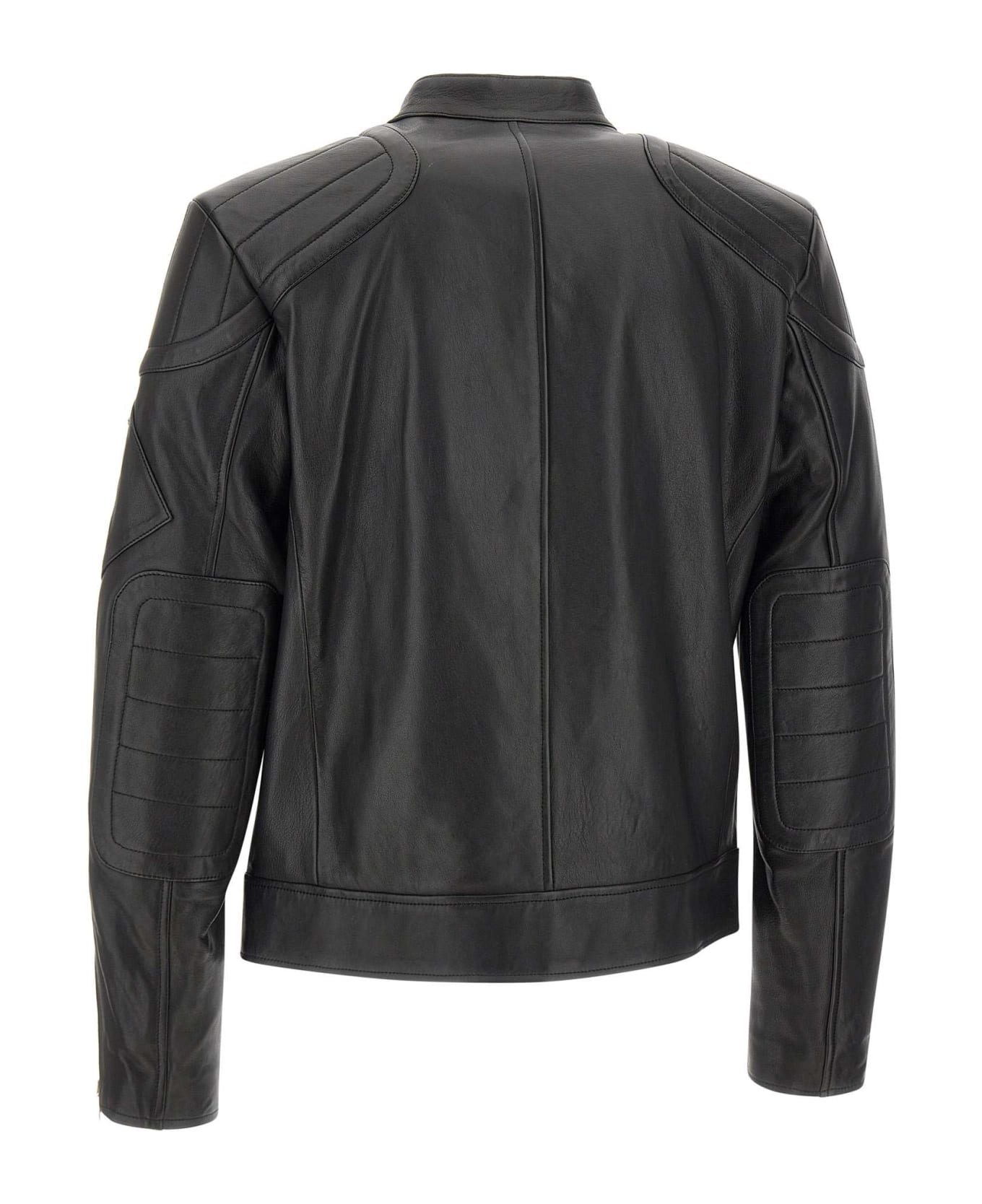 Belstaff "t Racer" Cheviot Leather Jacket - BLACK