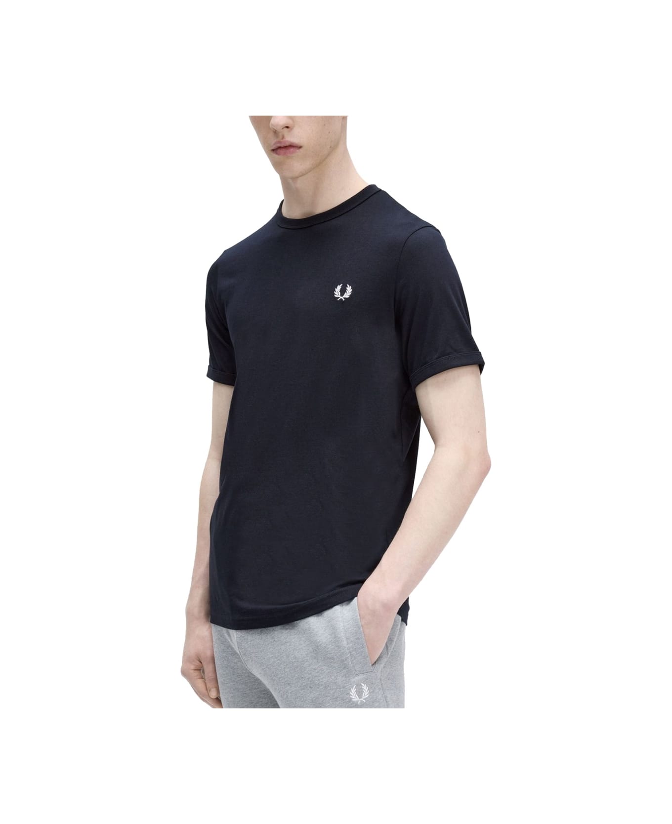 Fred Perry T-shirt With Logo Embroidery - BLUE