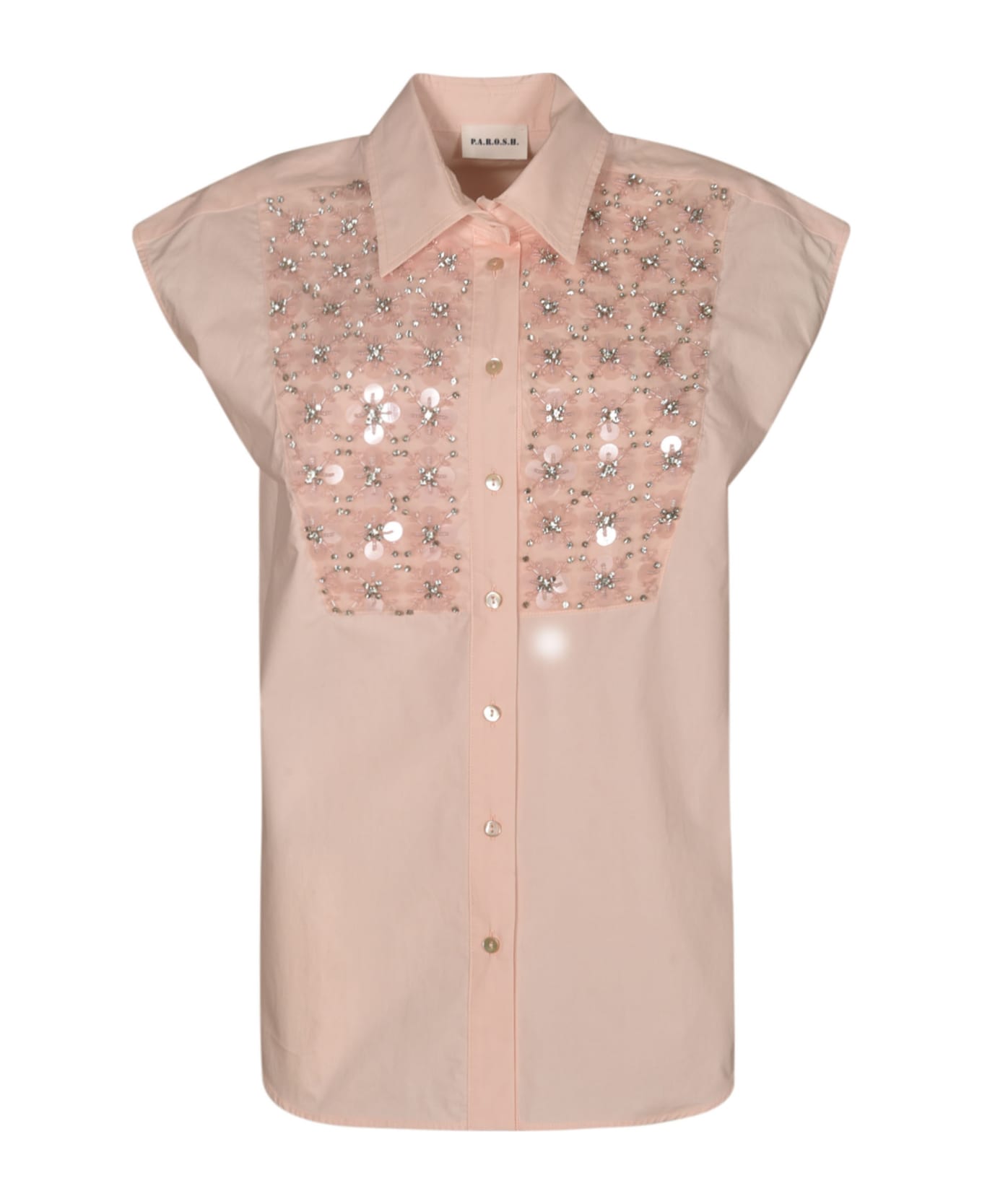 Parosh Embellished Sleeveless Shirt - Pink