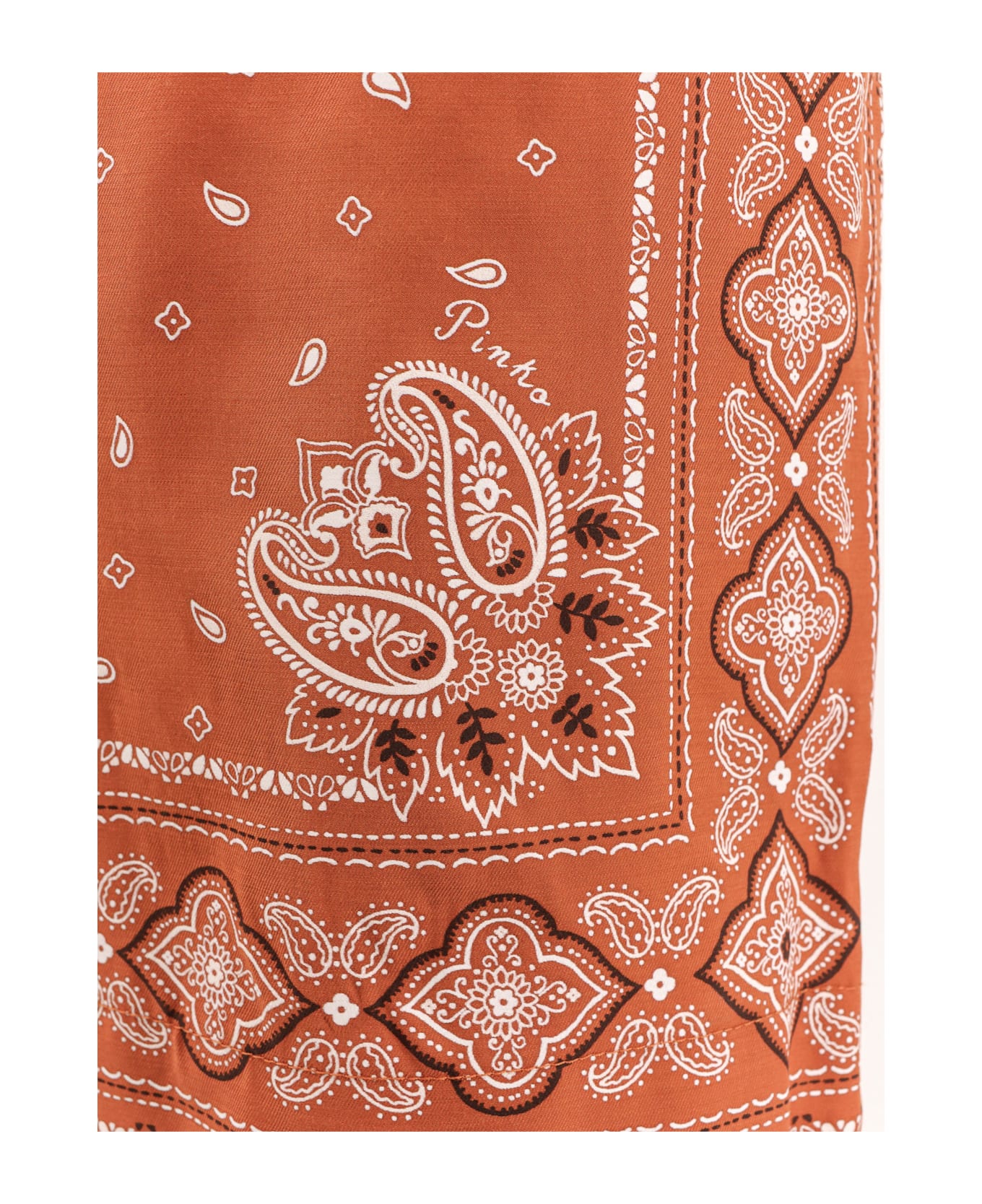 Pinko Viscose Shorts With Bandana Print - Brown