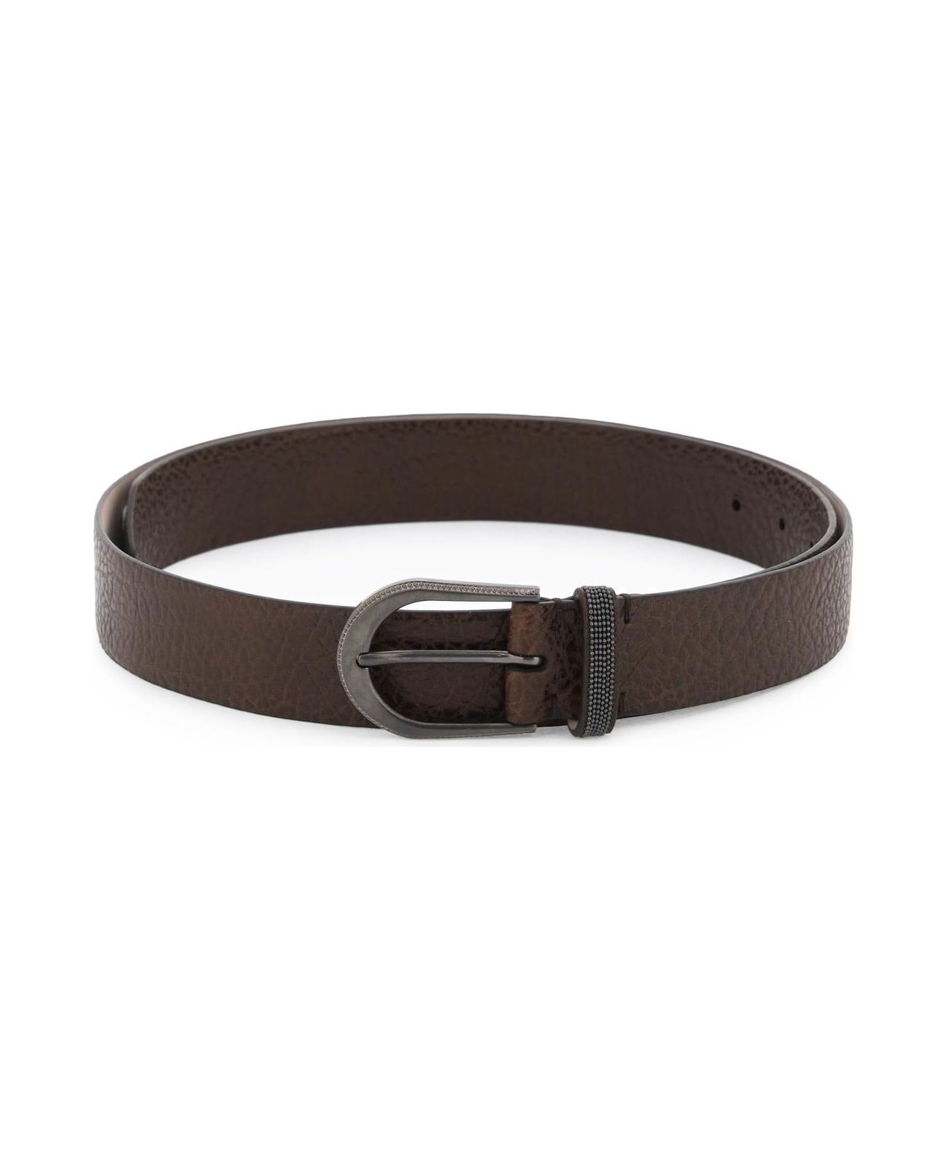 Brunello Cucinelli Leather Belt With Detailed Buckle - SIGARO (Brown)
