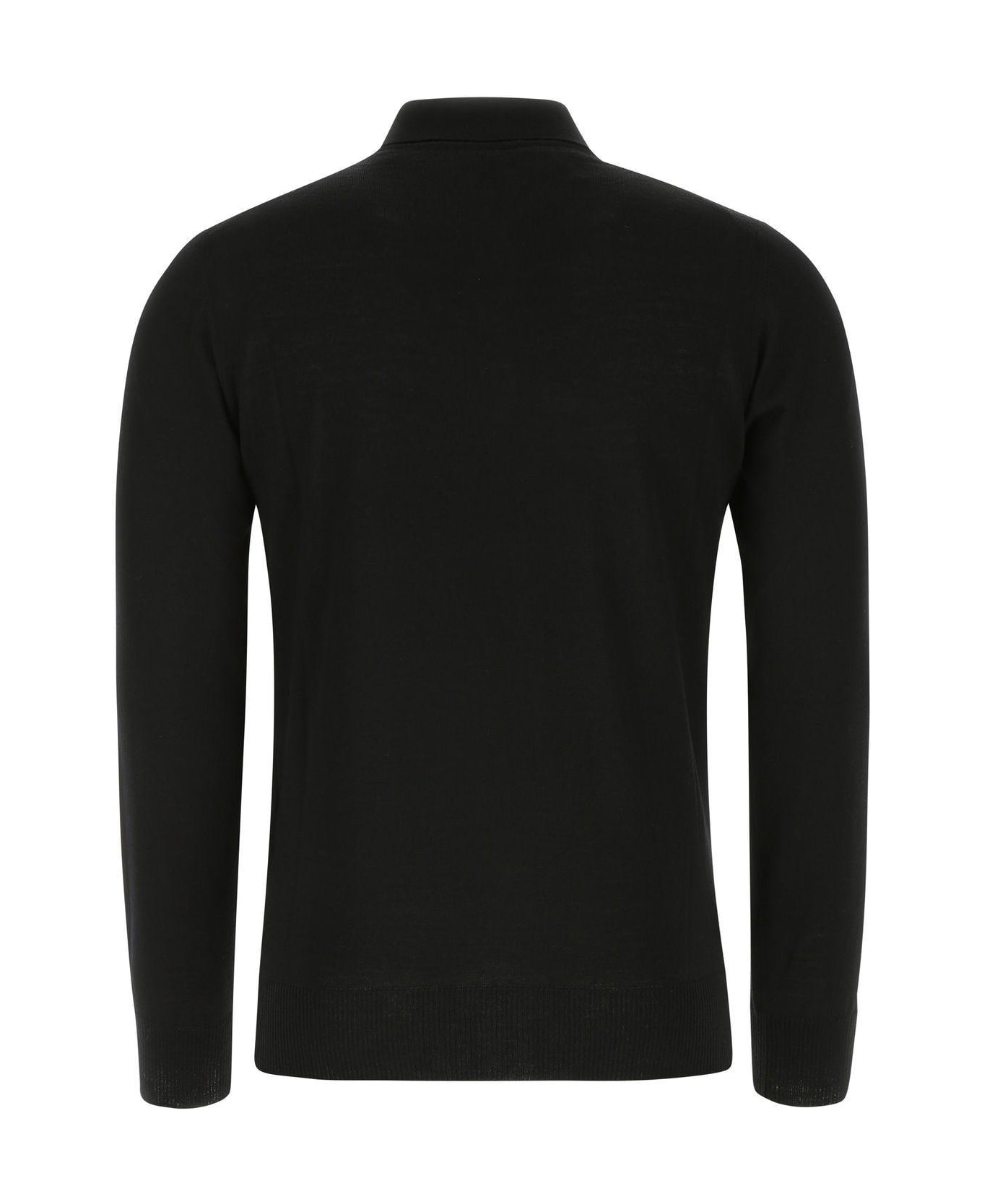Emporio Armani Polo In Black Wool - Black