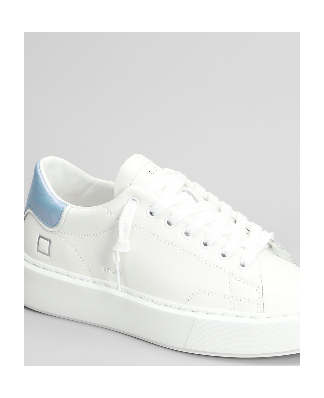 D.A.T.E. Sfera Sneakers In White Leather - WHITE SKY
