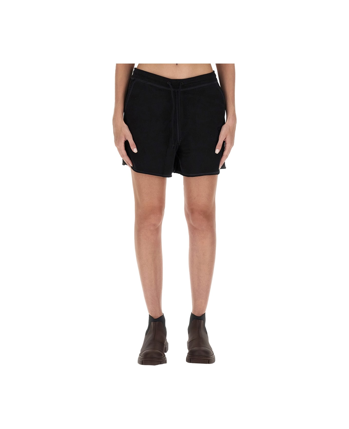 Ganni Sweat Shorts. - BLACK