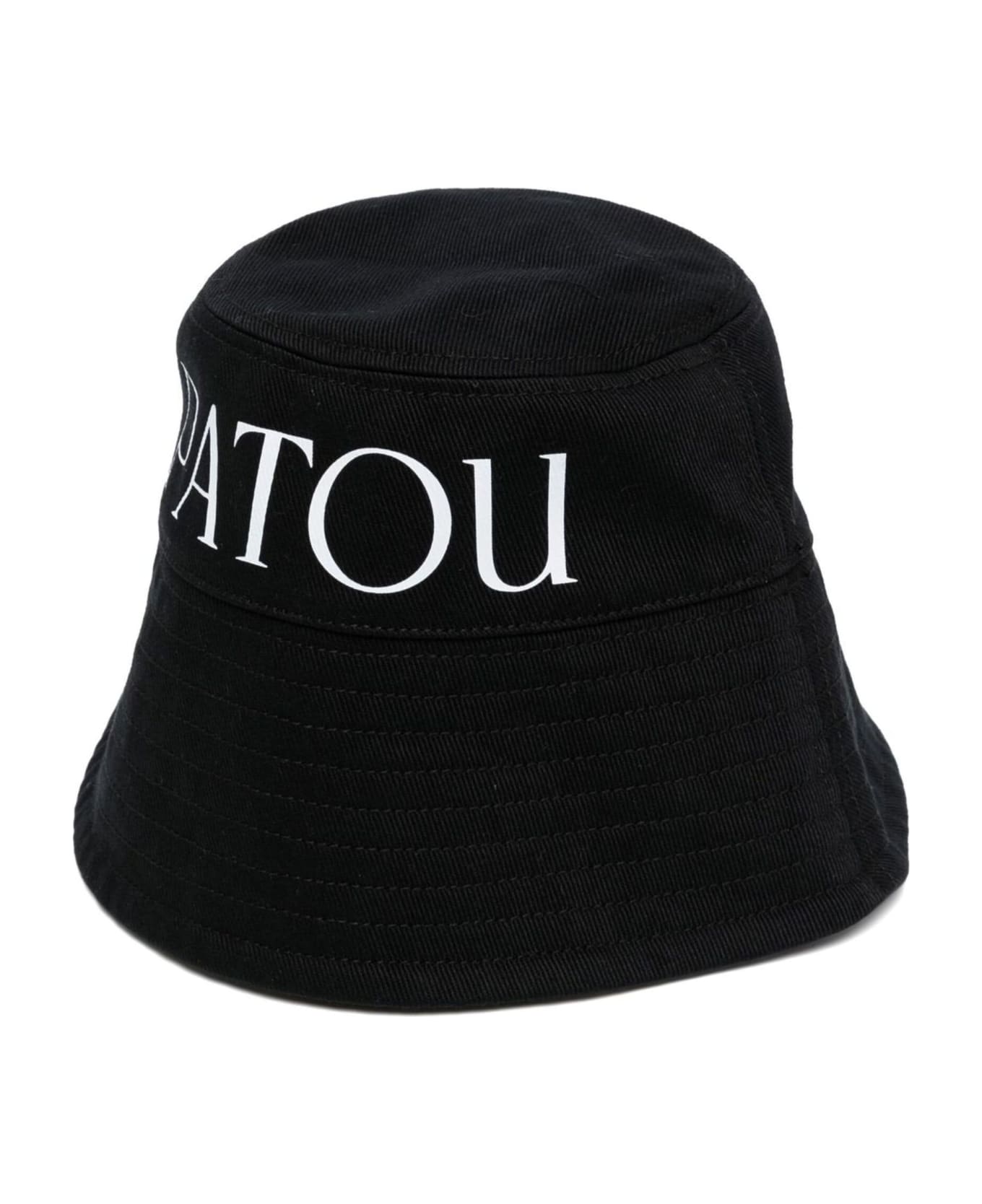 Patou Black Cotton Bucket Hat - Black