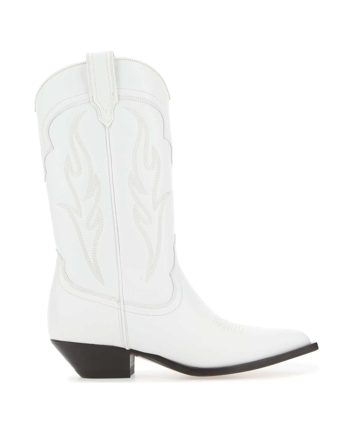 Sonora White Leather Santa Fe Ankle Boots - WHITE