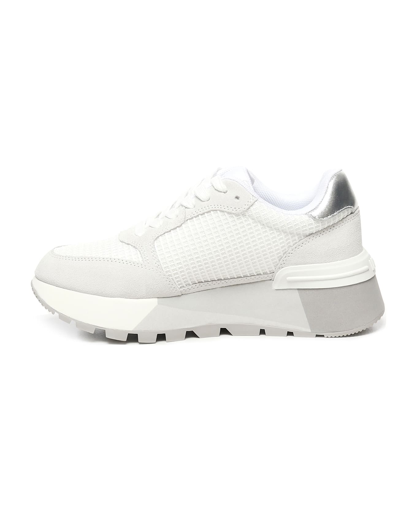 Liu-Jo Suede And Mesh Platform Sneakers - White
