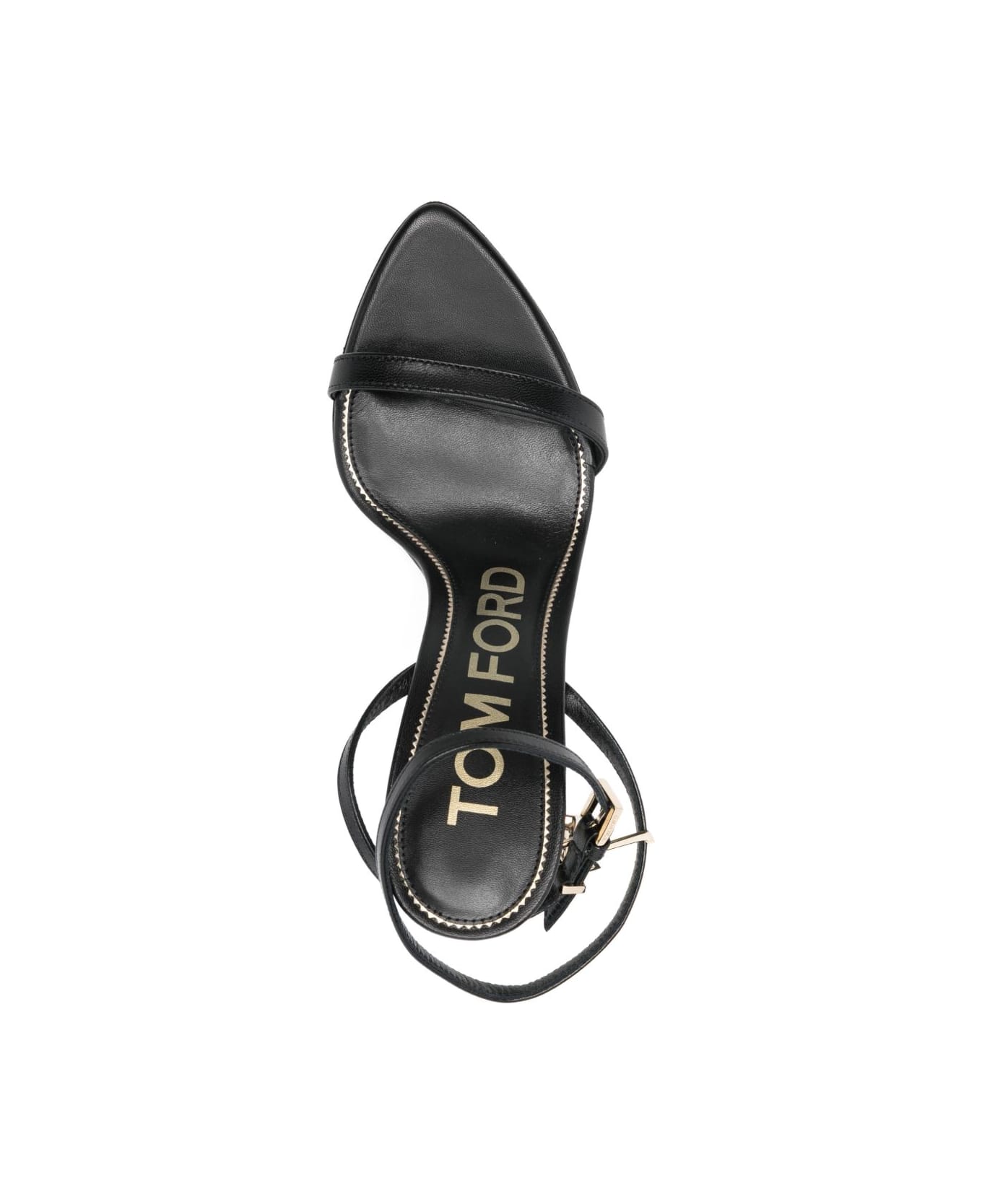 Tom Ford Leather Heel Sandals - Black