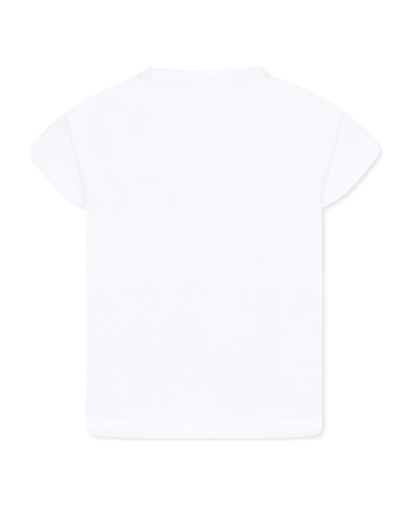Billieblush White T-shirt For Girl With Palm Tree - White