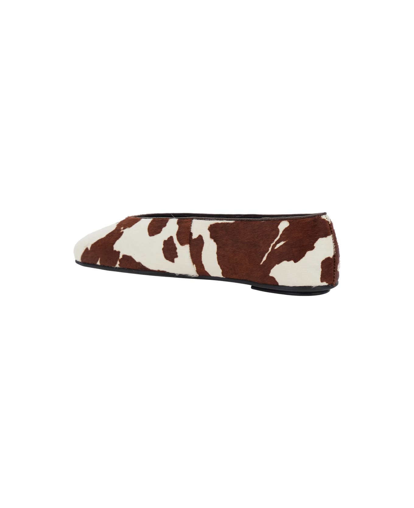 Jeffrey Campbell Brown Ballet Shoes With Animalier Print In Tech Fabric Woman - Brown