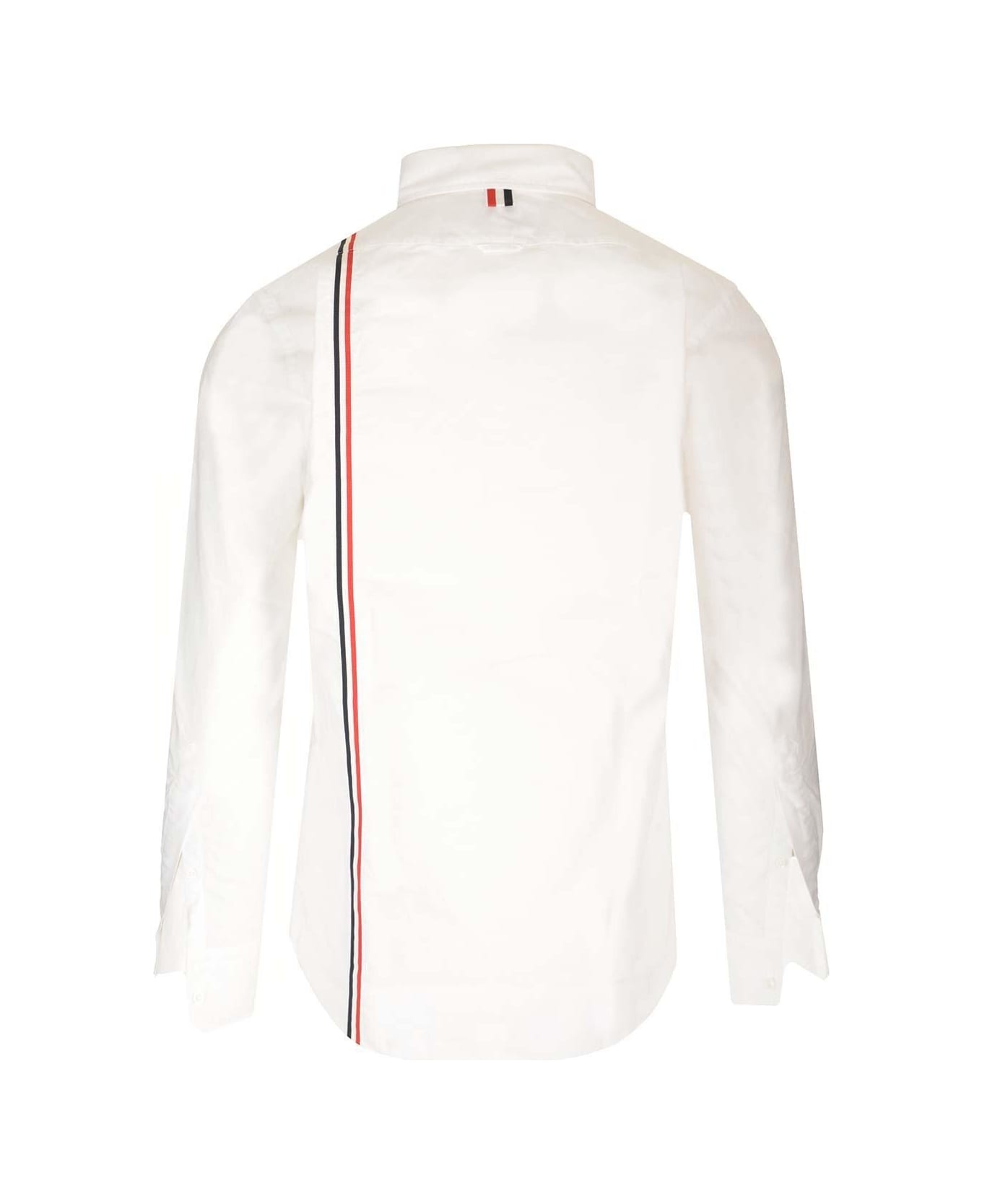 Thom Browne Rwb Striped Buttoned Shirt - White