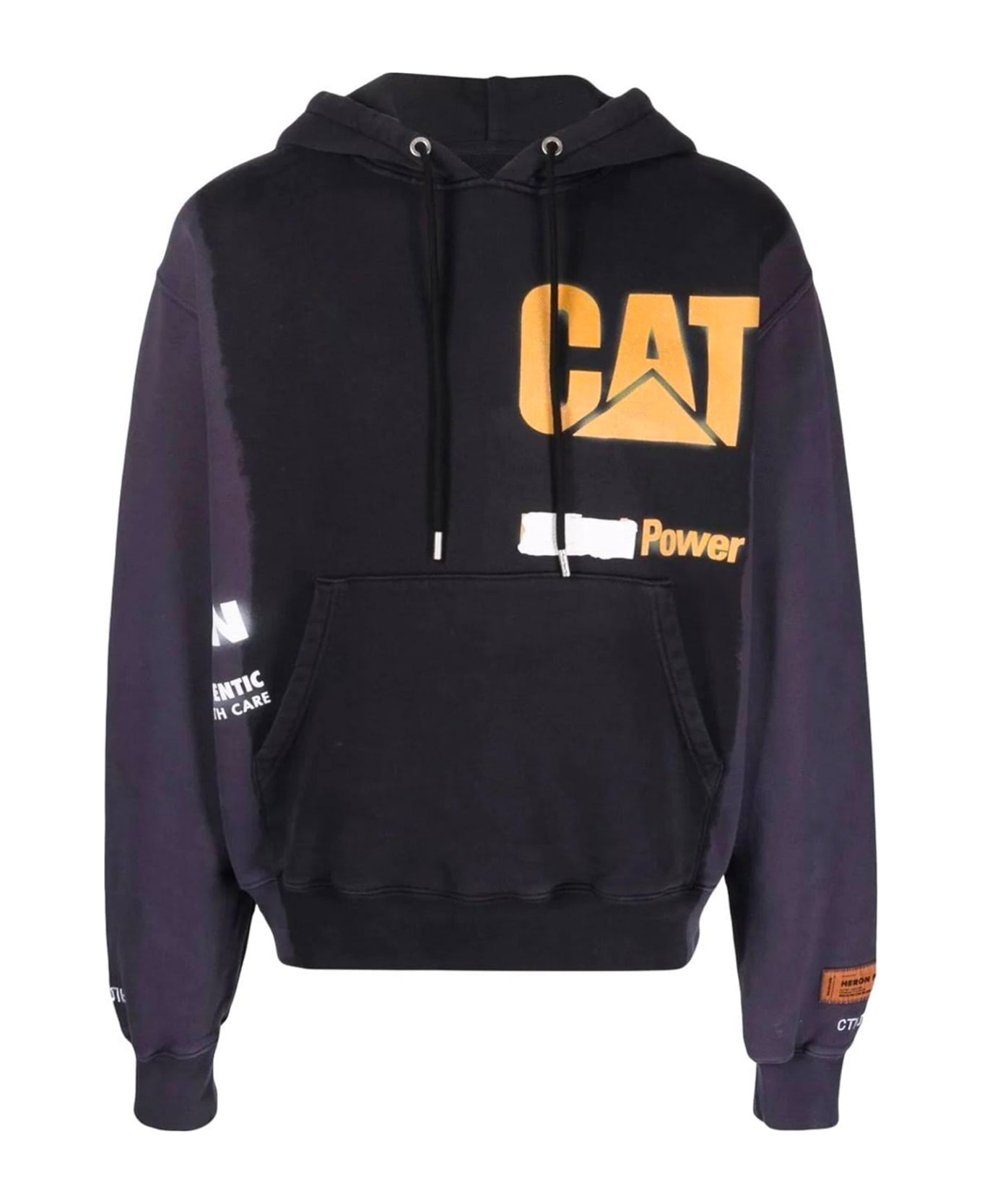 HERON PRESTON Cat Hooded Sweatshirt - Black