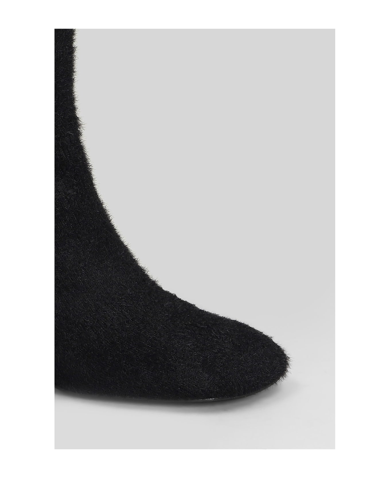 Lola Cruz High Heels Ankle Boots In Black Jersey - black