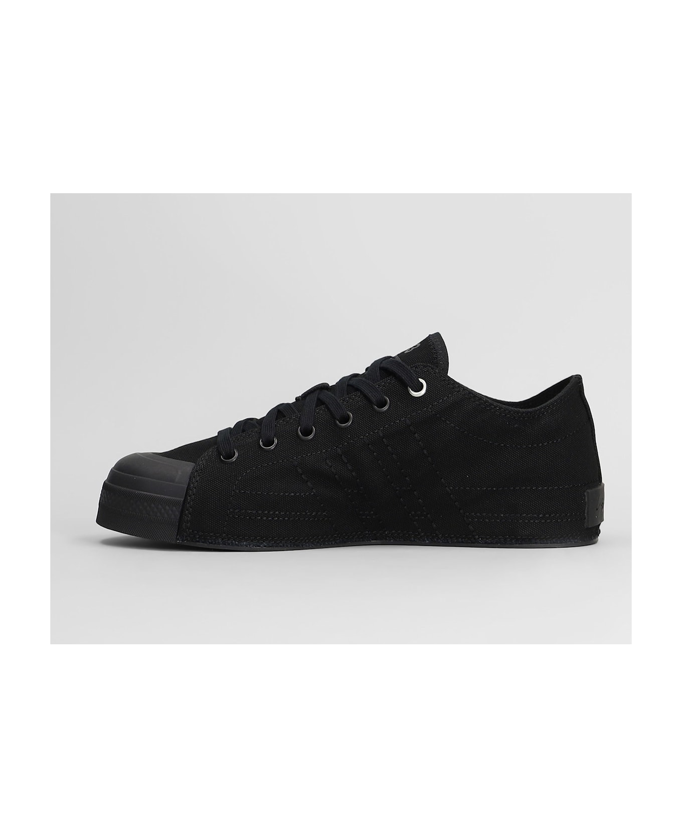 Y-3 Nizza Low Sneakers In Black Canvas - black