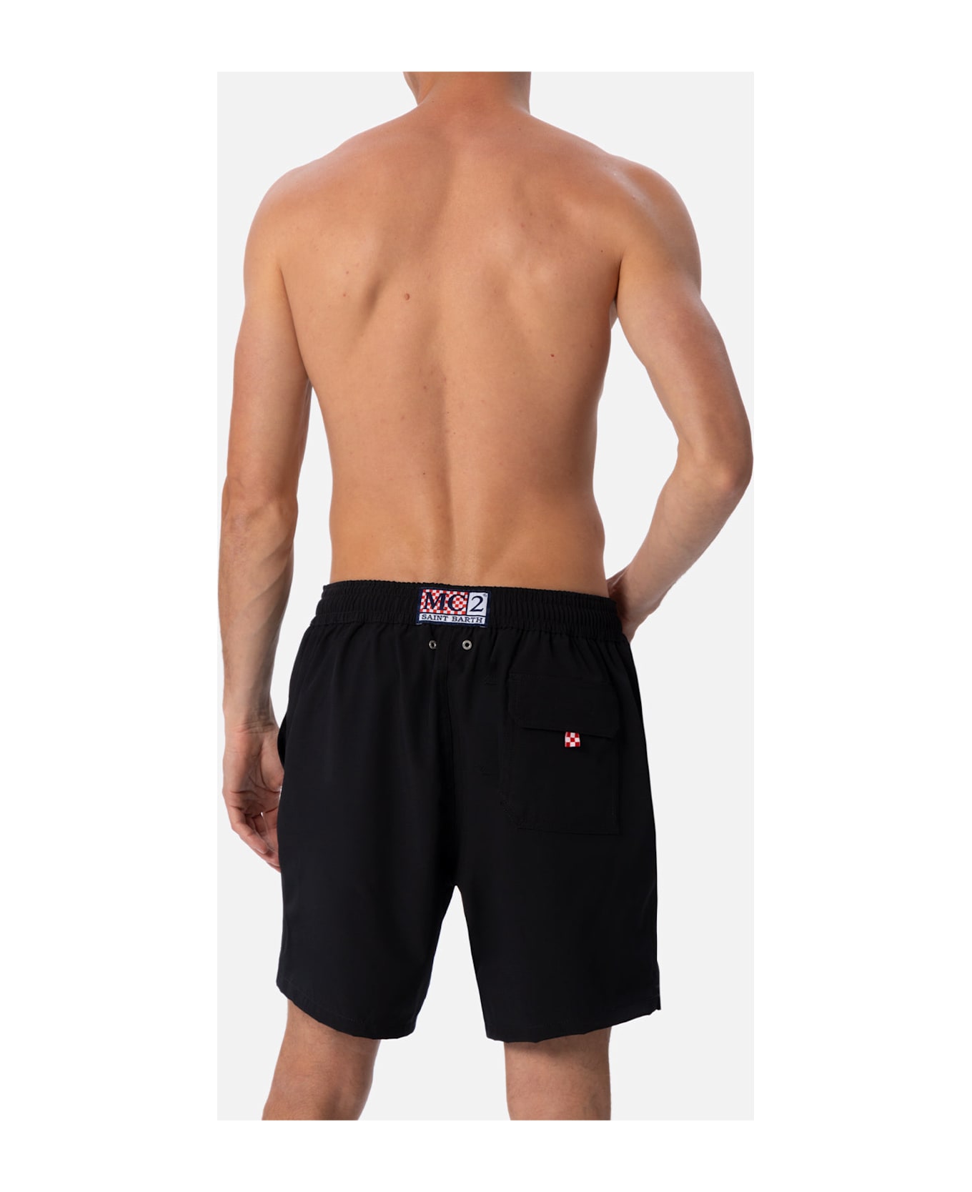 MC2 Saint Barth Black Classic Stretch Comfort Swim Shorts - BLACK