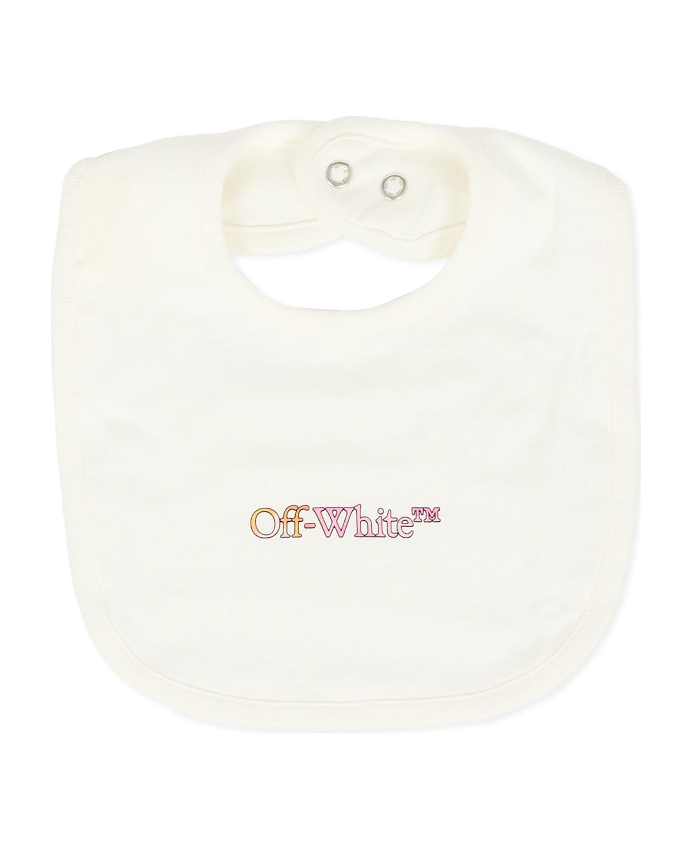 Off-White Ivory Babygrow Set For Baby Girl With Logo - Ivory