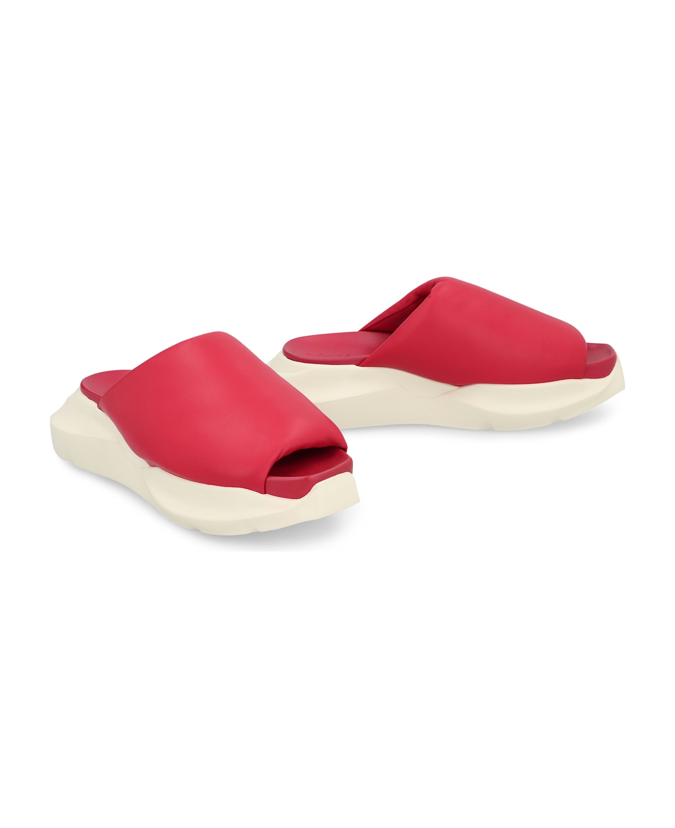 Rick Owens Geth Leather Slides - red