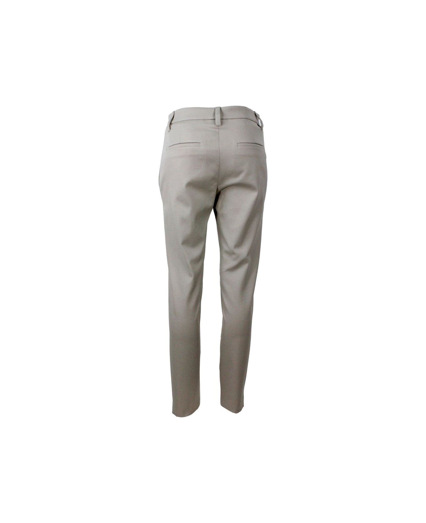 Brunello Cucinelli Cropped Stretched Trousers - Beige
