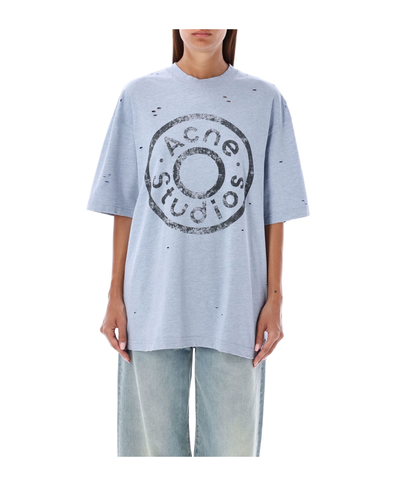 Acne Studios Light Blue Cotton Blend T-shirt - BLUE