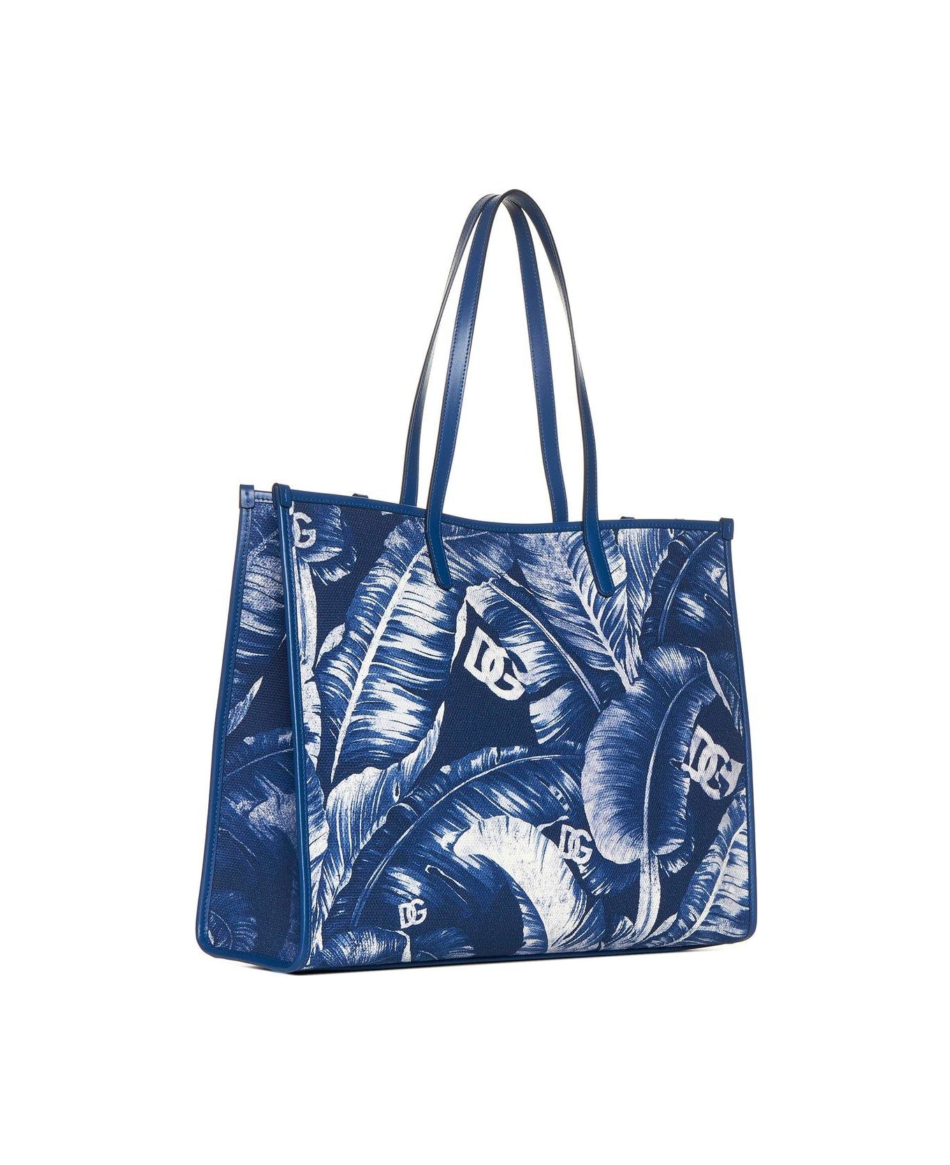 Dolce & Gabbana Leaf Printed Shoulder Bag - Blue トートバッグ