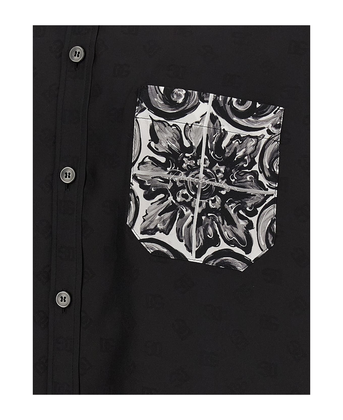 Dolce 
Gabbana 
hawaii
 Silk Shirt - White/Black