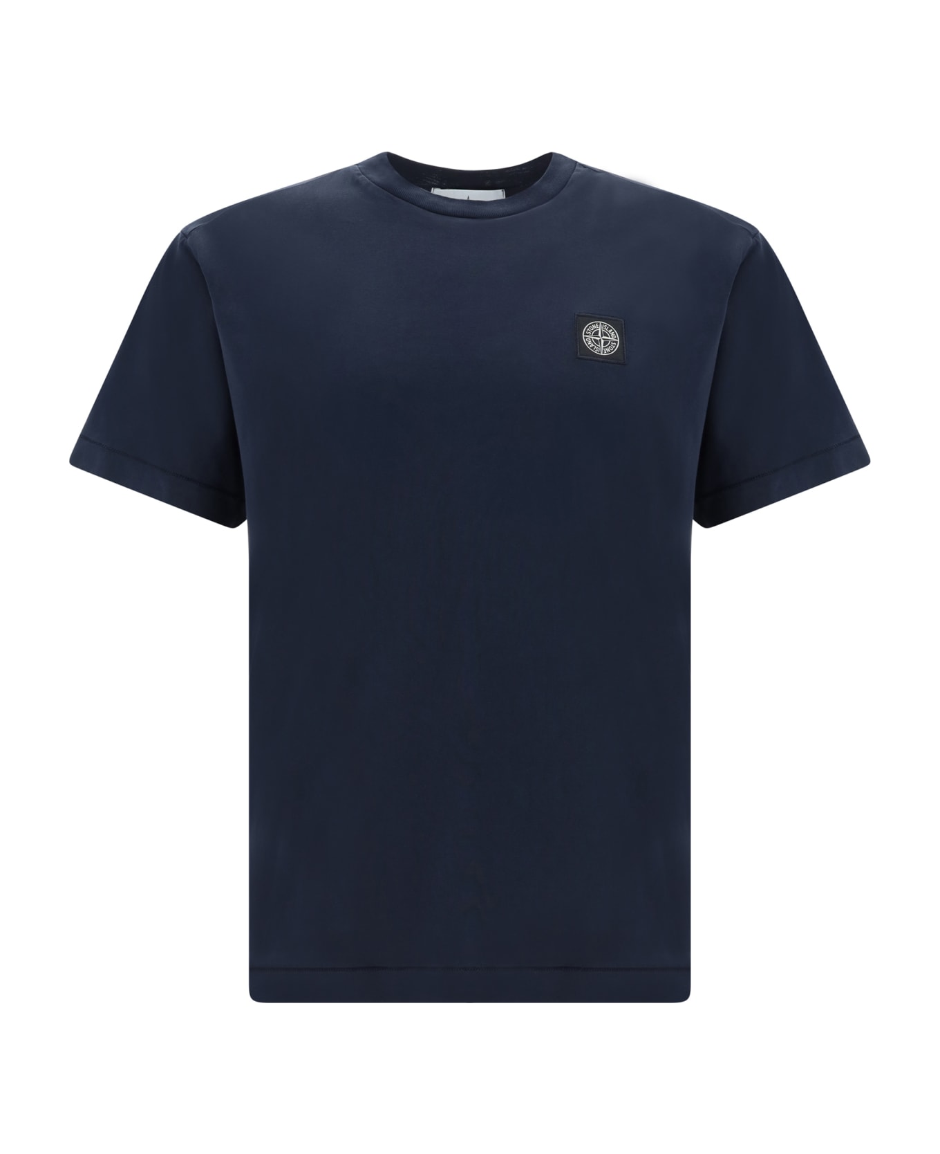 Stone Island Logo Round Neck T-shirt - Blue シャツ