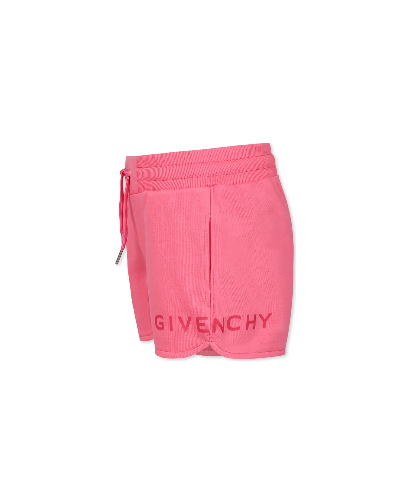 Givenchy Pink Shorts For Girl With Logo - Pink