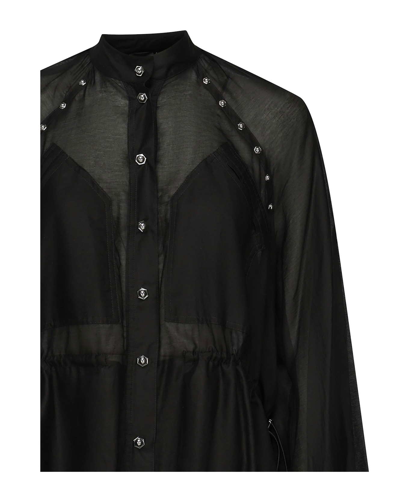 Pinko Cotton And Silk Mini Dress - Black