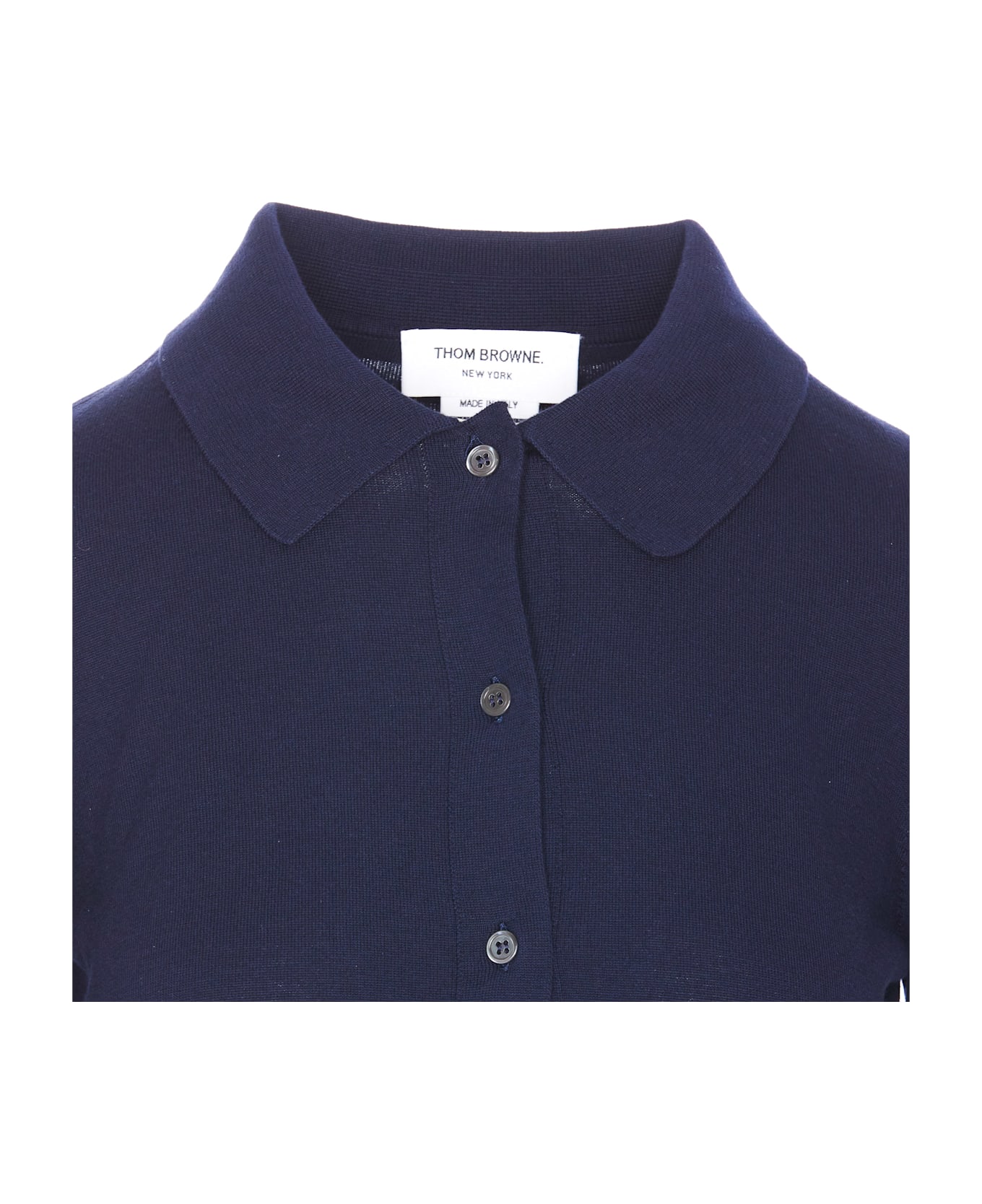 Thom Browne Long-sleeved Polo - Navy