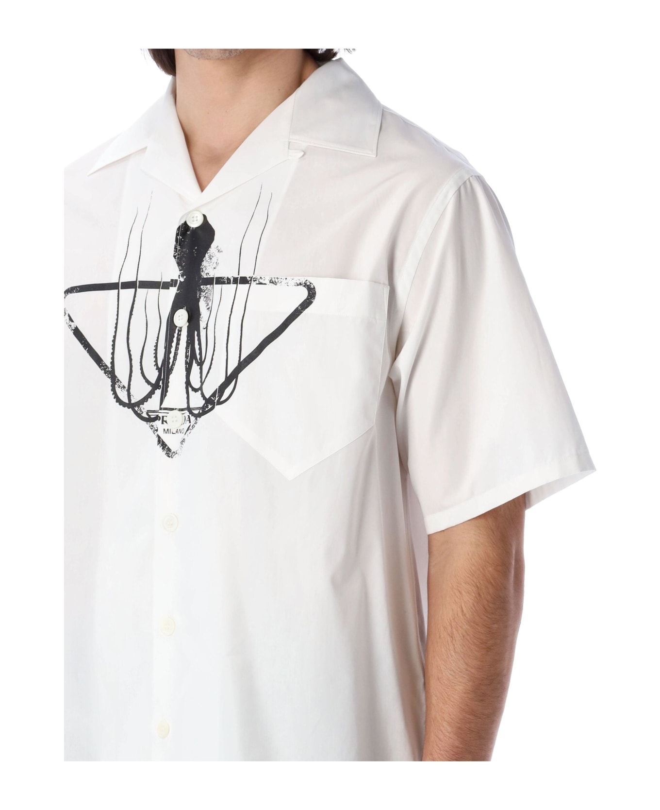 Prada Short-sleeved Printed Shirt - Bianco