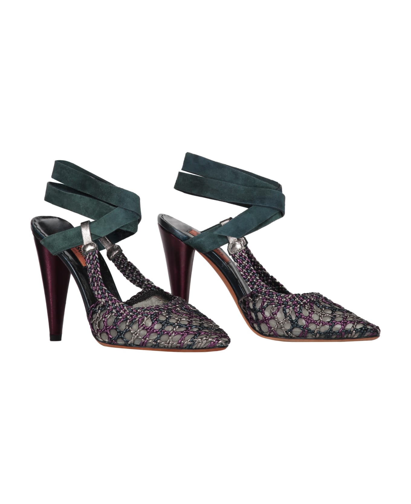 Missoni Heeled Leather Sandals - Multicolor