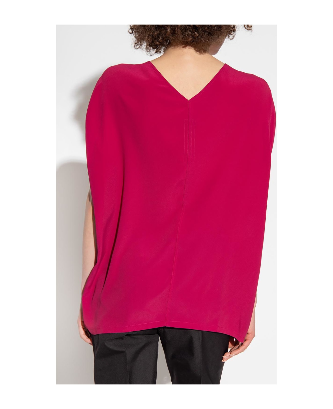Rick Owens T-shirt With Decorative Neck - PINK