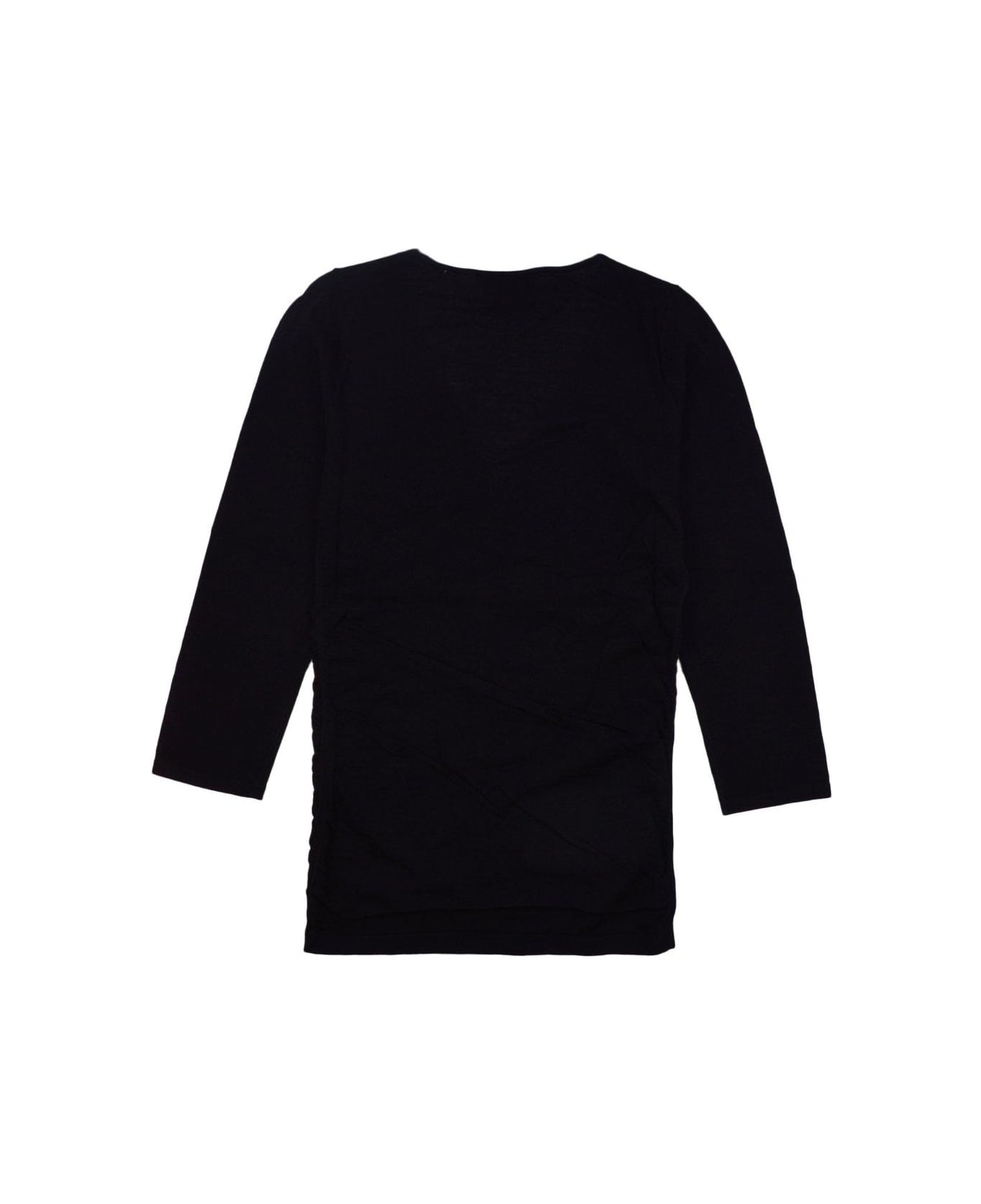 Isabel Marant Gathered-detailed Long-sleeved Crewneck Top - Black