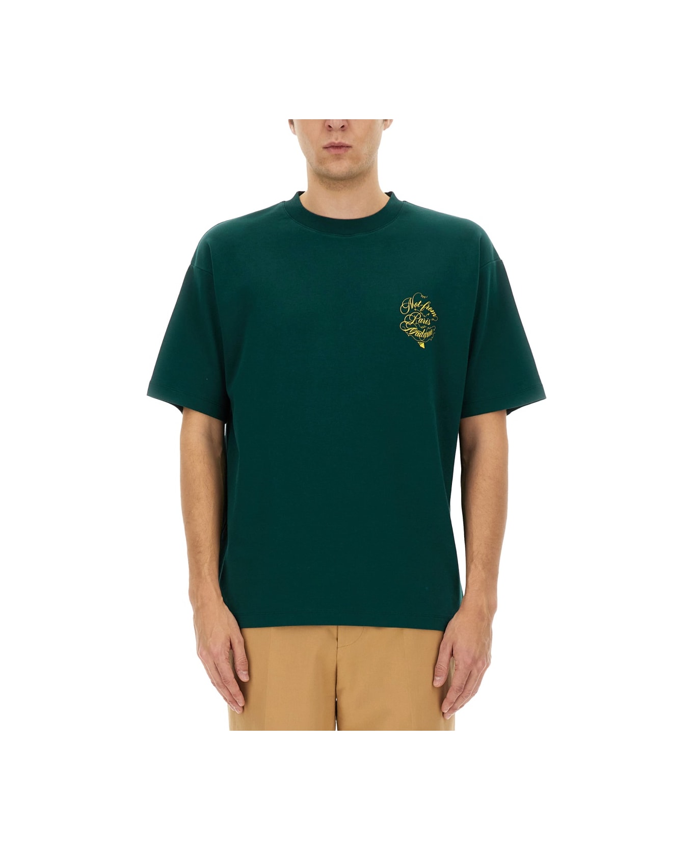 Drôle de Monsieur "slogan" T-shirt - GREEN