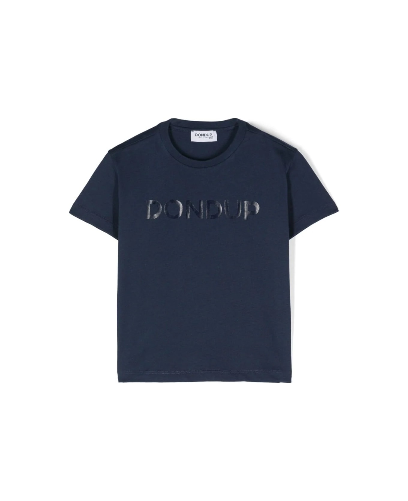 Dondup Navy Blue T-shirt With Tonal Logo - Blue