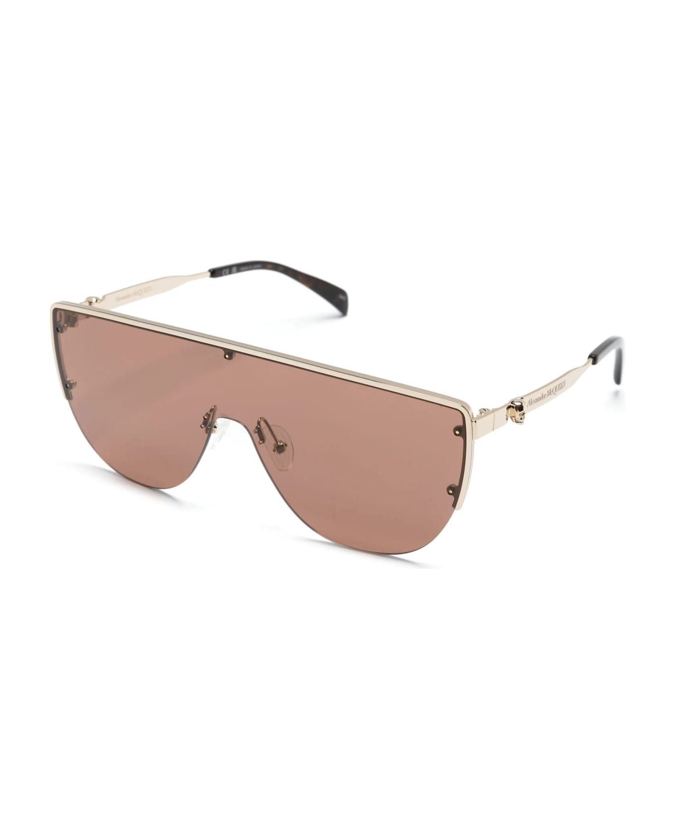 Alexander McQueen Eyewear Skull Sunglasses In Gold - Gold