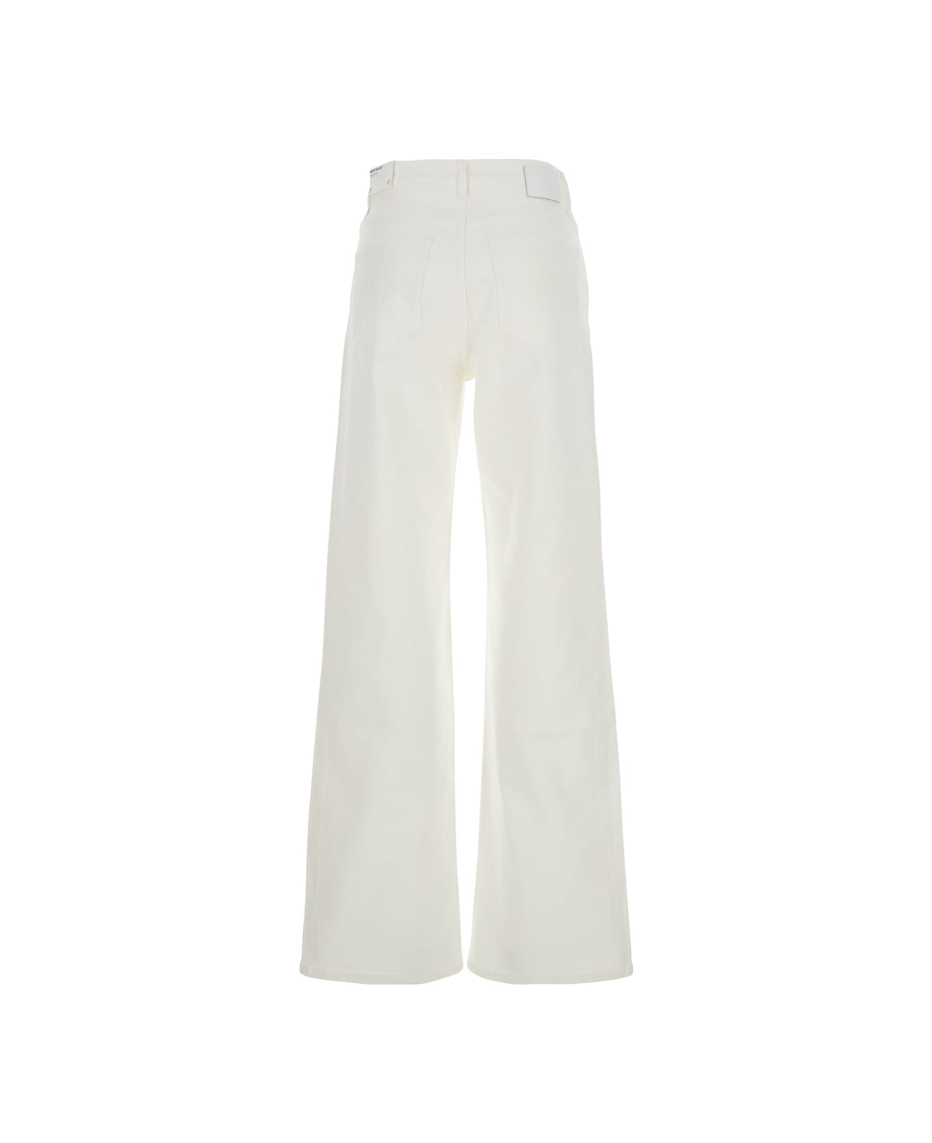 AG Jeans White Jeans With Belt Loops And Logo Patch On The Rear In Denim Woman - White