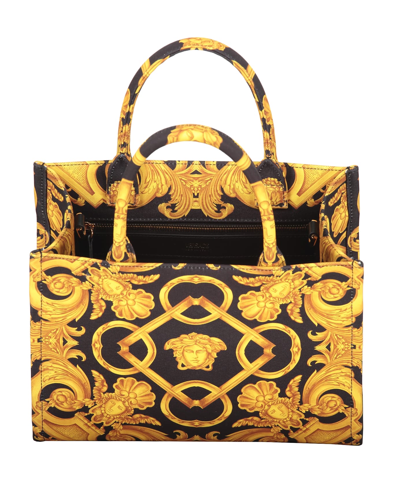 Versace Canvas Tote Bag - black
