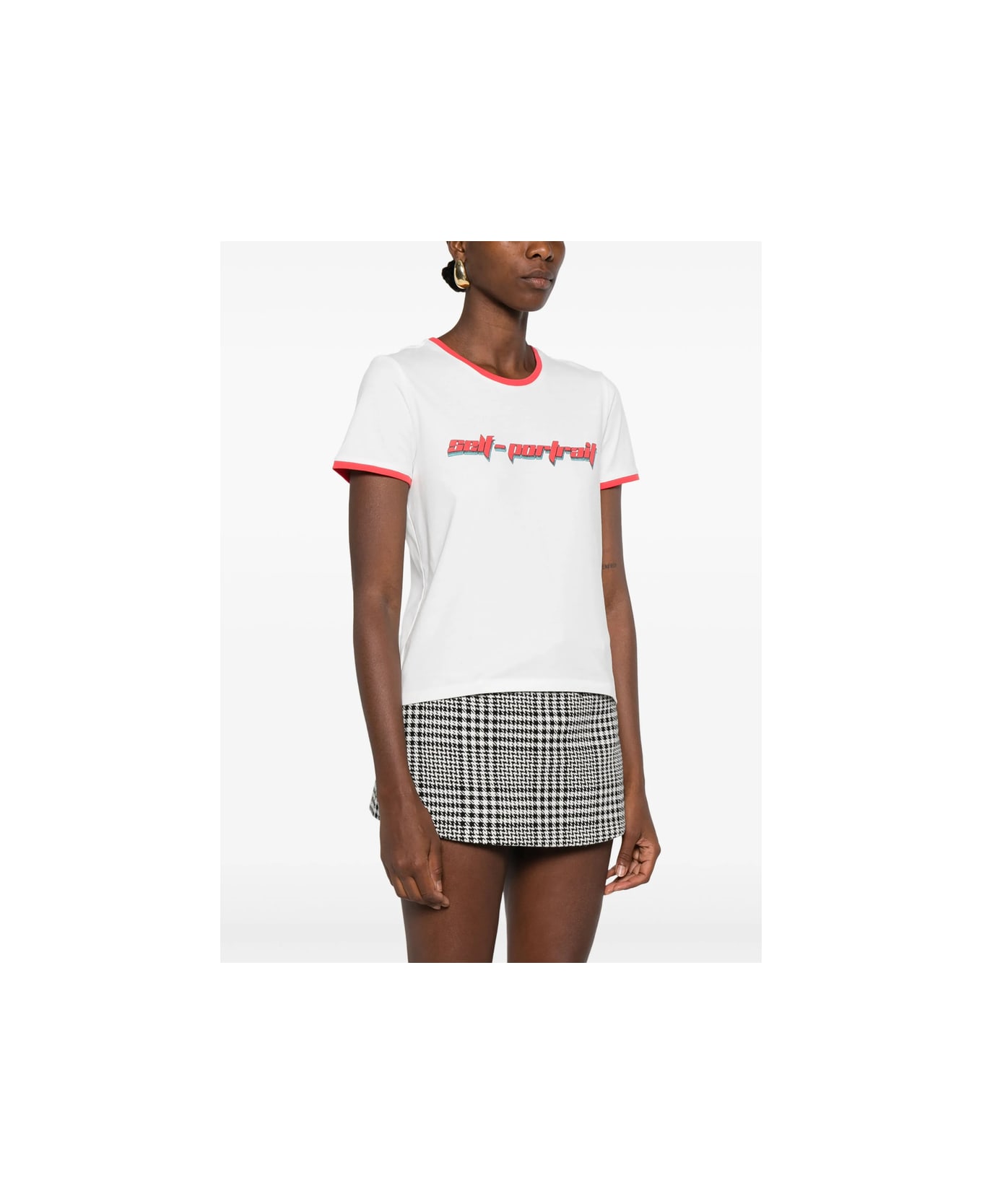 self-portrait T-shirt - WHITE