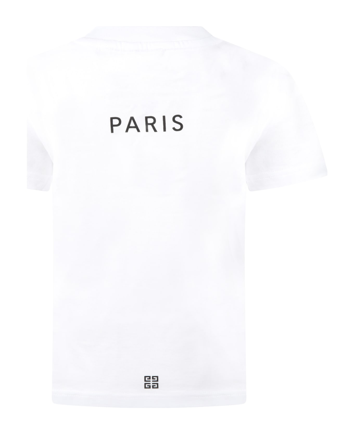 Givenchy White T-shirt For Kids With Gray And Black Logo - White