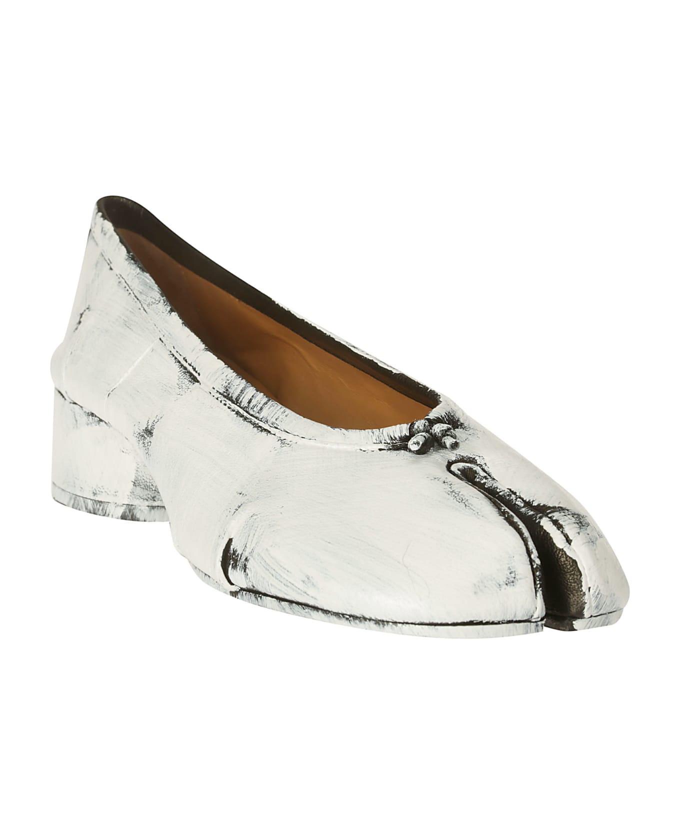 Maison Margiela Tabi New Slip-on Ballerina Shoes - BLACK/WHITE ハイヒール