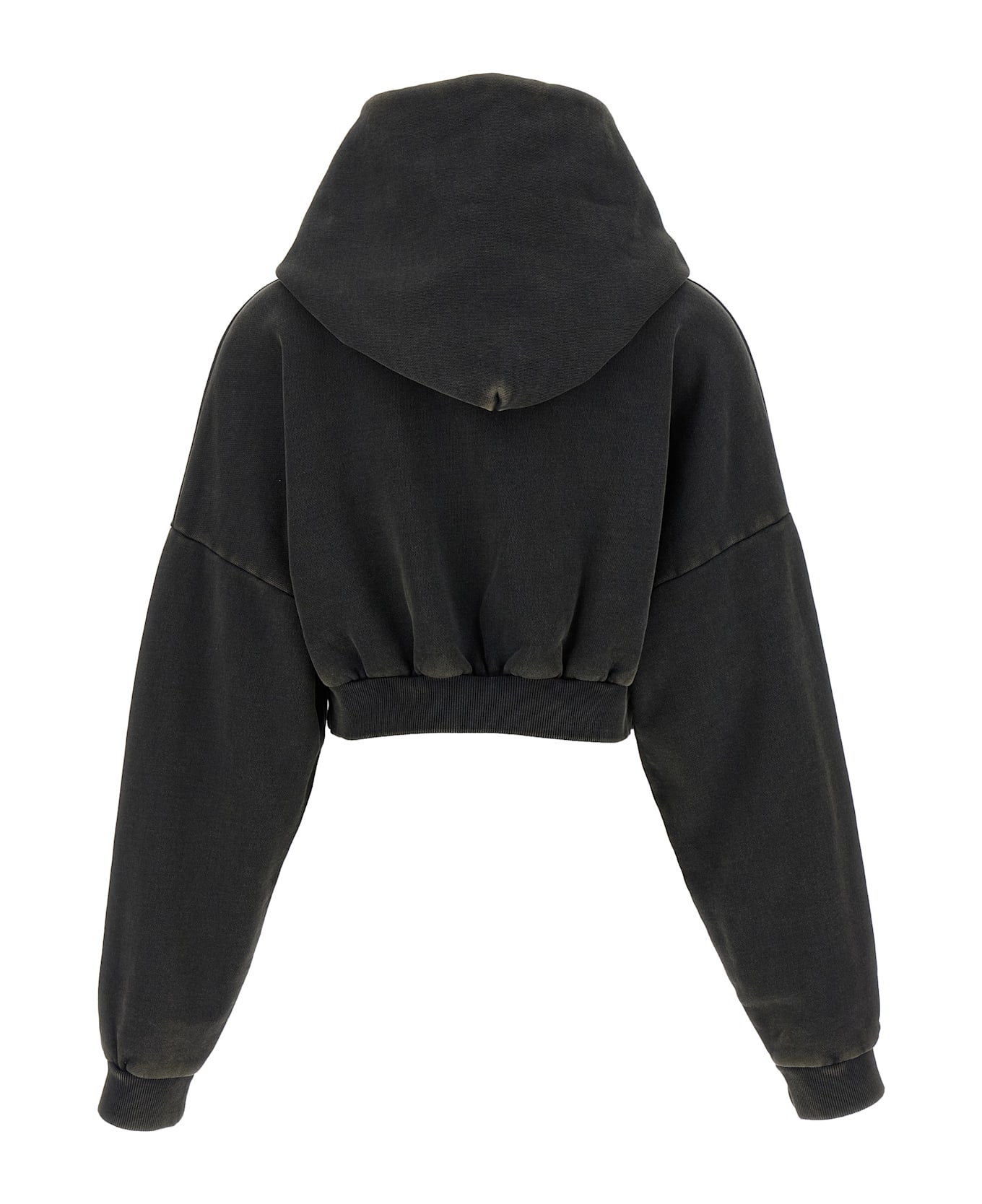 Entire Studios 'cropped Heavy Hood' Sweatshirt - Wb Washedblack